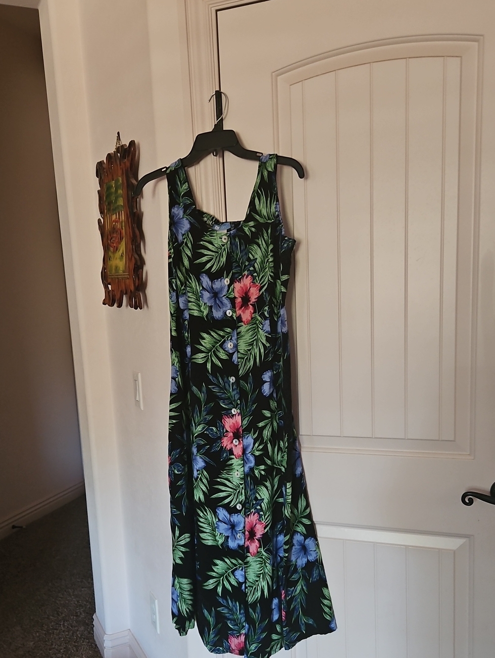 Koret Black Maxi Dress with Blue and Pink Floral Print